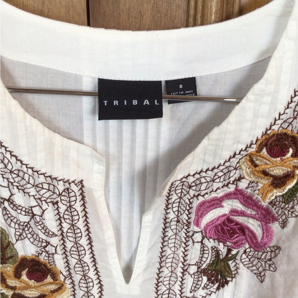 Tribal cotton embroidered tunic blouse - Picture 2 of 7